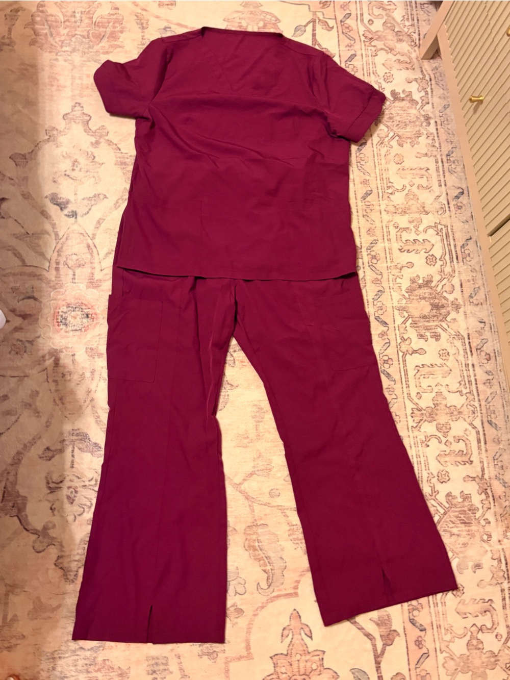 Women's large scrub set Berry Wide-Leg
